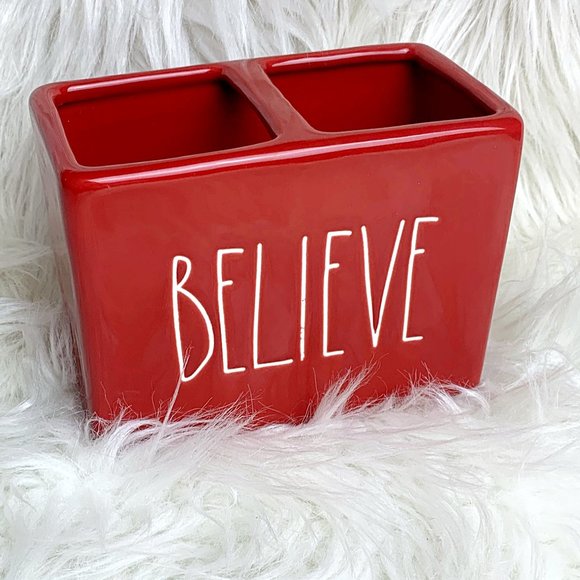 Rae Dunn Believe Ceramic Holiday Organizer Holder - Picture 5 of 12
